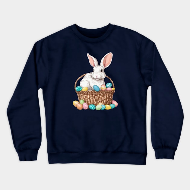 Easter Bunny in a Basket Crewneck Sweatshirt by Mey Designs